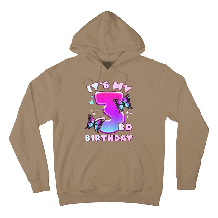 3rd Birthday, 3 Years, Butterflies And Number 3 Hoodie