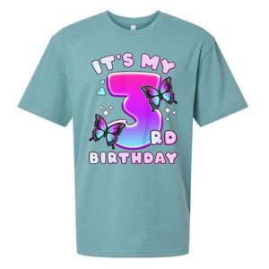 3rd Birthday, 3 Years, Butterflies And Number 3 Sueded Cloud Jersey T-Shirt