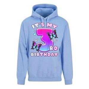 3rd Birthday, 3 Years, Butterflies And Number 3 Unisex Surf Hoodie