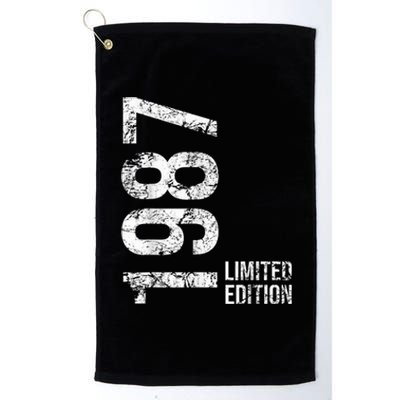 36th Birthday 36 Years Man Woman Retro Vintage 1987 Gift Platinum Collection Golf Towel