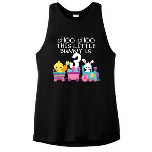 3rd Birthday 3 Easter Bunny 3 Year Old Train Outfit Ladies PosiCharge Tri-Blend Wicking Tank