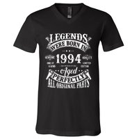 30th Birthday 30 Years Old Vintage Legends Born In 1994 V-Neck T-Shirt