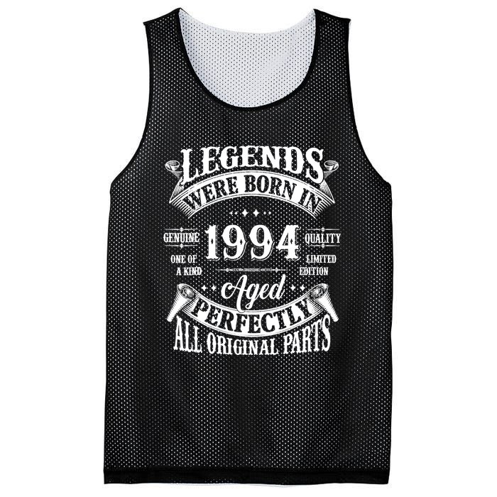 30th Birthday 30 Years Old Vintage Legends Born In 1994 Mesh Reversible Basketball Jersey Tank