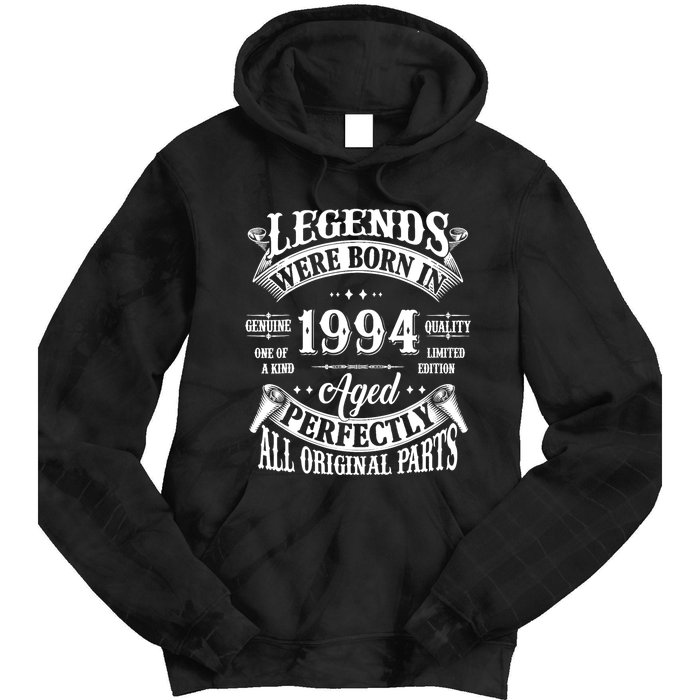 30th Birthday 30 Years Old Vintage Legends Born In 1994 Tie Dye Hoodie