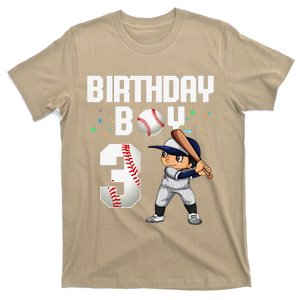 3rd Birthday 3 Years Old Baseball Theme Lover Party T-Shirt