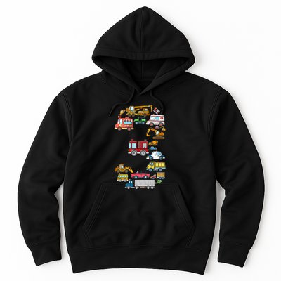 3rd Birthday 3 Year Old Transportation Cars Fire Truck Hoodie