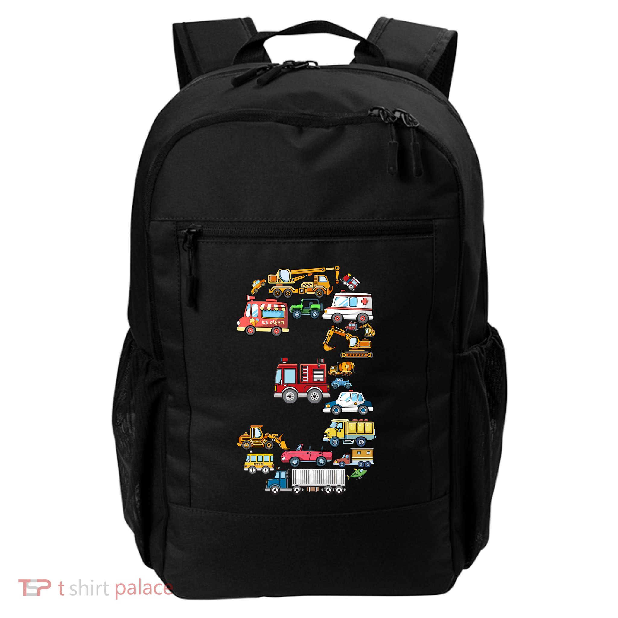 3rd Birthday 3 Year Old Transportation Cars Fire Truck Backpack