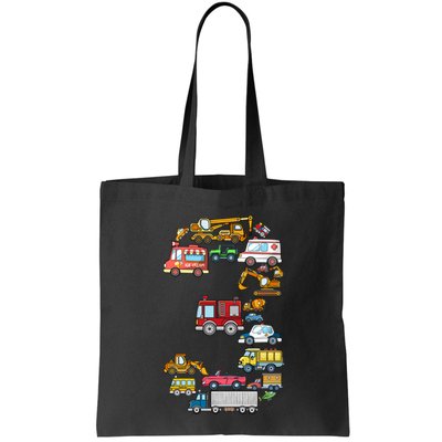 3rd Birthday 3 Year Old Transportation Cars Fire Truck Bag