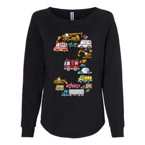 3rd Birthday 3 Year Old Transportation Cars Fire Truck Womens California Wash Sweatshirt