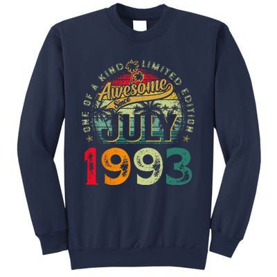 30th Birthday Awesome Since July 1993 30 Years Old Gifts Sweatshirt