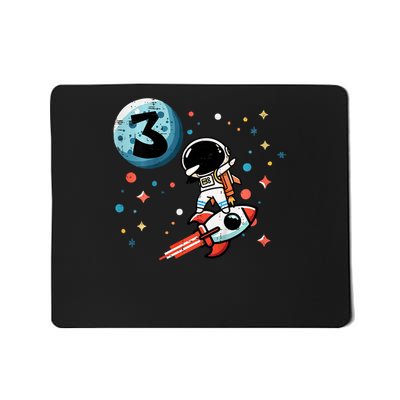 3rd Birthday Astronaut Dab Rocket 3 Year Old Bday Mousepad