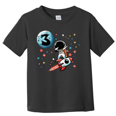 3rd Birthday Astronaut Dab Rocket 3 Year Old Bday Toddler T-Shirt