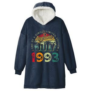 30th Birthday Awesome Since July 1993 30 Years Old Gifts Hooded Wearable Blanket