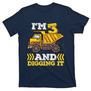 3rd Birthday Boy, I'm 3 And Digging It Truck T-Shirt