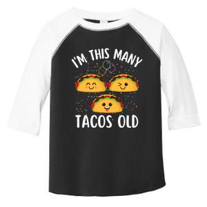 3rd Birthday Boy & Girl Taco Lover I'm This Many Tacos Old Toddler Fine Jersey T-Shirt