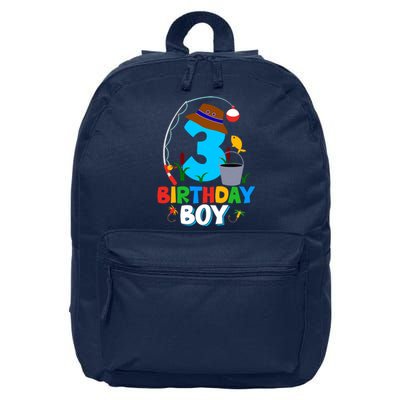 3rd Birthday Boy Fishing Fish Bday Party Decorations 16 in Basic Backpack