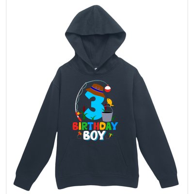 3rd Birthday Boy Fishing Fish Bday Party Decorations Urban Pullover Hoodie