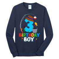 3rd Birthday Boy Fishing Fish Bday Party Decorations Tall Long Sleeve T-Shirt