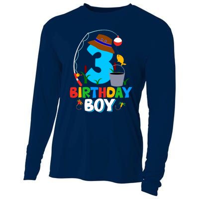 3rd Birthday Boy Fishing Fish Bday Party Decorations Cooling Performance Long Sleeve Crew