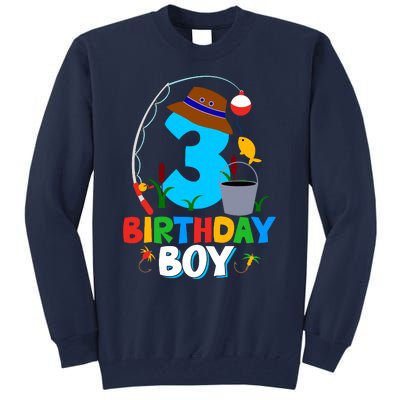 3rd Birthday Boy Fishing Fish Bday Party Decorations Tall Sweatshirt