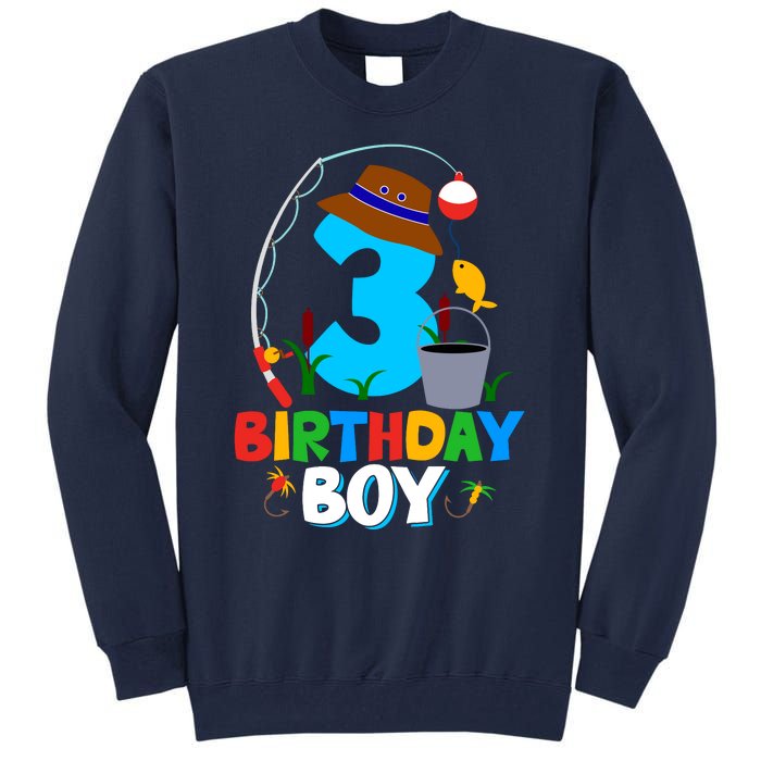 3rd Birthday Boy Fishing Fish Bday Party Decorations Tall Sweatshirt