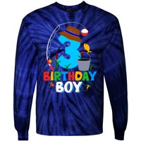 3rd Birthday Boy Fishing Fish Bday Party Decorations Tie-Dye Long Sleeve Shirt