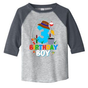 3rd Birthday Boy Fishing Fish Bday Party Decorations Toddler Fine Jersey T-Shirt