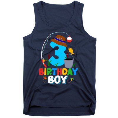 3rd Birthday Boy Fishing Fish Bday Party Decorations Tank Top