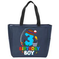 3rd Birthday Boy Fishing Fish Bday Party Decorations Zip Tote Bag