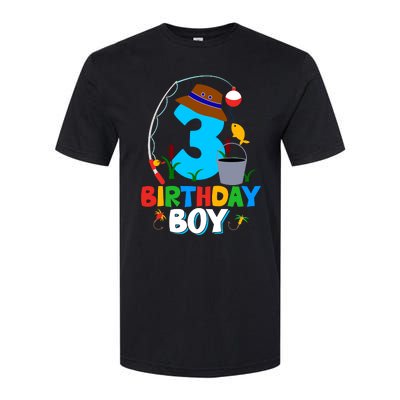 3rd Birthday Boy Fishing Fish Bday Party Decorations Softstyle CVC T-Shirt