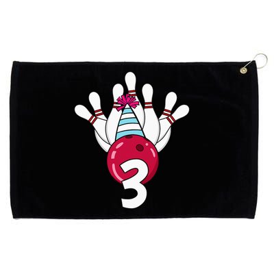 3 Birthday Bowling Theme Bowler 3rd Bday Party Grommeted Golf Towel