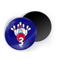 3 Birthday Bowling Theme Bowler 3rd Bday Party Magnet