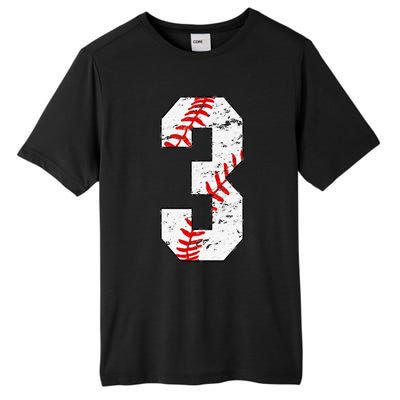 3rd Birthday Baseball Big Number Three 3 Year Old Tall Fusion ChromaSoft Performance T-Shirt