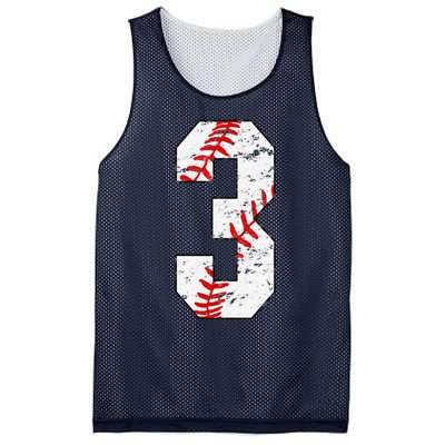 3rd Birthday Baseball Big Number Three 3 Year Old Mesh Reversible Basketball Jersey Tank