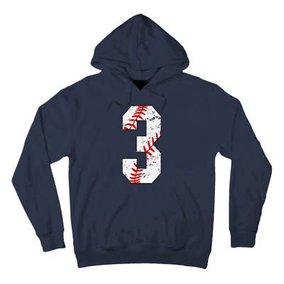 3rd Birthday Baseball Big Number Three 3 Year Old Tall Hoodie