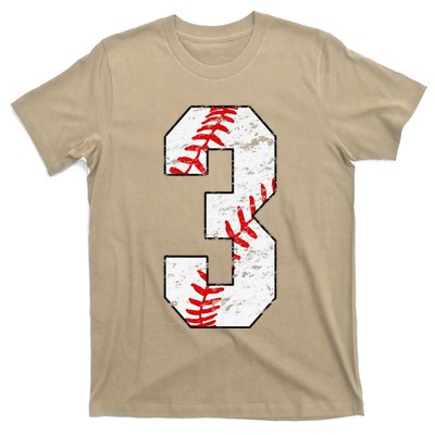 3rd Birthday Baseball Big Number Three 3 Year Old T-Shirt