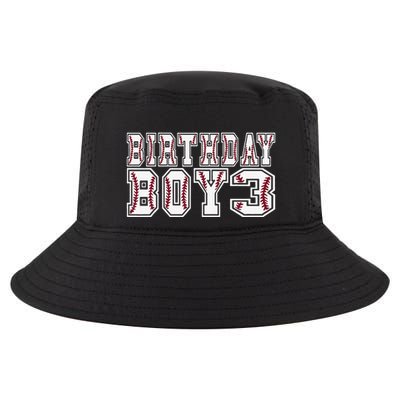 3rd Birthday Baseball Big Number Three 3 Year Old Day Funny Cool Comfort Performance Bucket Hat