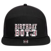 3rd Birthday Baseball Big Number Three 3 Year Old Day Funny 7 Panel Mesh Trucker Snapback Hat
