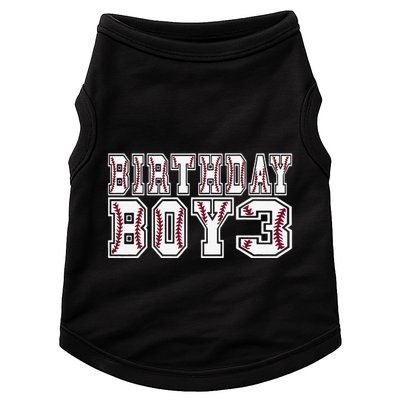 3rd Birthday Baseball Big Number Three 3 Year Old Day Funny Doggie Tank