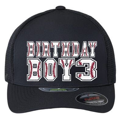 3rd Birthday Baseball Big Number Three 3 Year Old Day Funny Flexfit Unipanel Trucker Cap