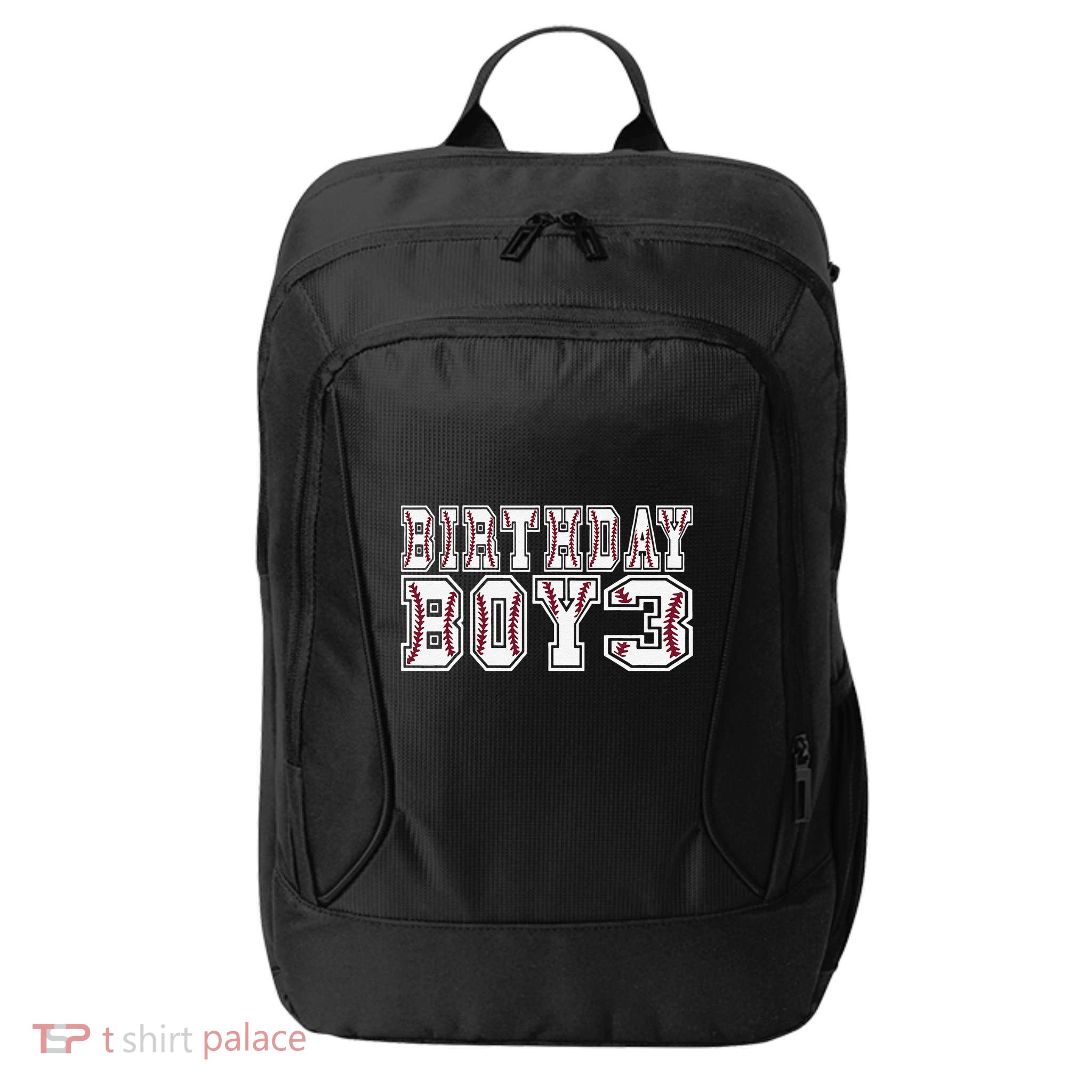 3rd Birthday Baseball Big Number Three 3 Year Old Day Funny City Backpack
