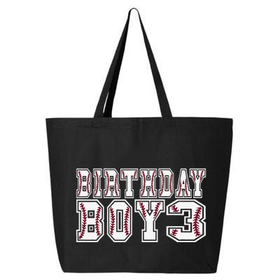3rd Birthday Baseball Big Number Three 3 Year Old Day Funny 25L Jumbo Tote