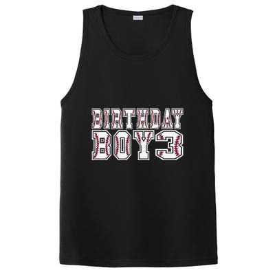 3rd Birthday Baseball Big Number Three 3 Year Old Day Funny PosiCharge Competitor Tank