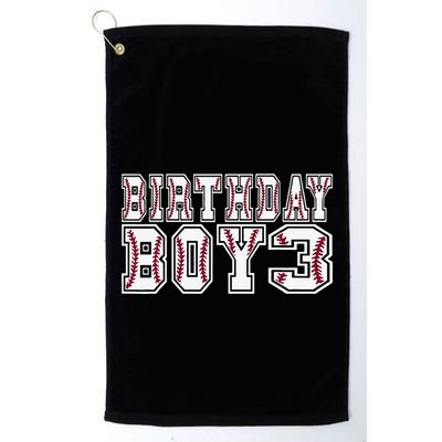 3rd Birthday Baseball Big Number Three 3 Year Old Day Funny Golf Towel
