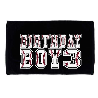 3rd Birthday Baseball Big Number Three 3 Year Old Day Funny Microfiber Hand Towel