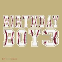 3rd Birthday Baseball Big Number Three 3 Year Old Day Funny T-Shirt
