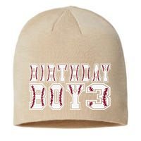 3rd Birthday Baseball Big Number Three 3 Year Old Day Funny Sustainable Beanie