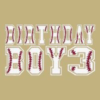 3rd Birthday Baseball Big Number Three 3 Year Old Day Funny Sustainable Beanie