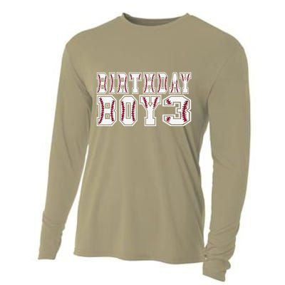 3rd Birthday Baseball Big Number Three 3 Year Old Day Funny Cooling Performance Long Sleeve Crew