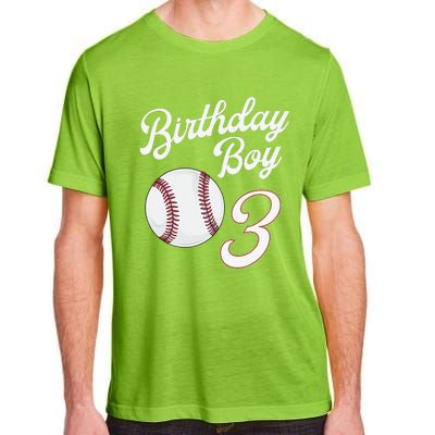 3rd Birthday Baseball Big Number Three 3 Year Old Day Gift Adult ChromaSoft Performance T-Shirt